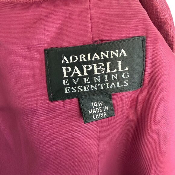 ADRIANNA PAPELL Evening Rose Pink Metallic Shimmer Blazer Jacket Size 14W - Picture 2 of 7